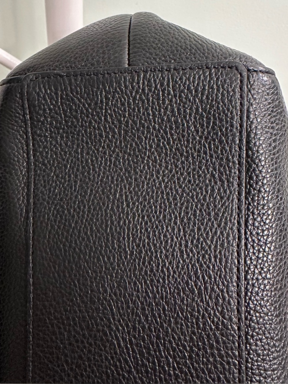 Coach Black Hallie Pebbled Leather Shoulder Tote with Silver Hardware Mint - Picture 9 of 10